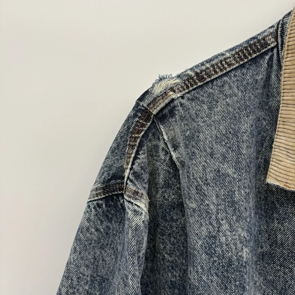 Vintage 60s Levis Denim Chore Jacket A-2 Bomber Buckle Back Orange Tab USA M